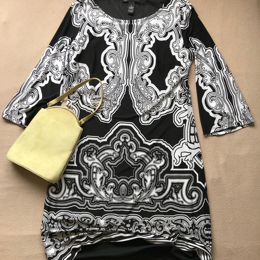 INC Black and White Dress